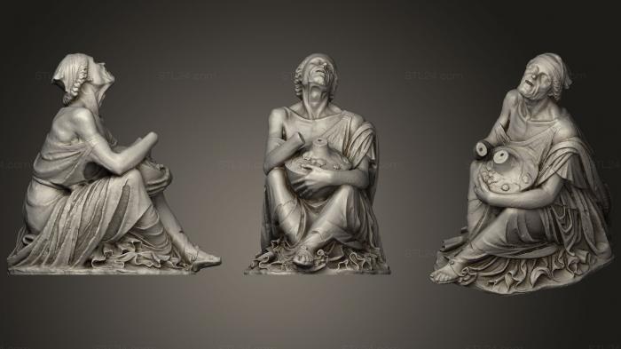 Статуи античные и исторические (Пожилая женщина с вазой, STKA_1461) 3D модель для ЧПУ станка